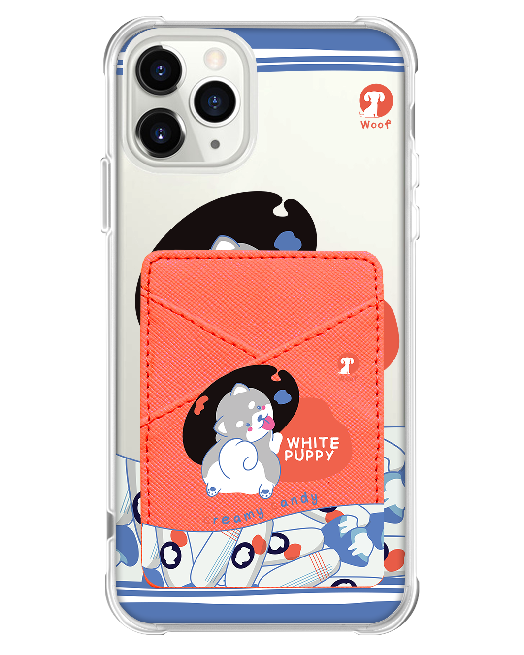 iPhone Phone Wallet Case - White Puppy