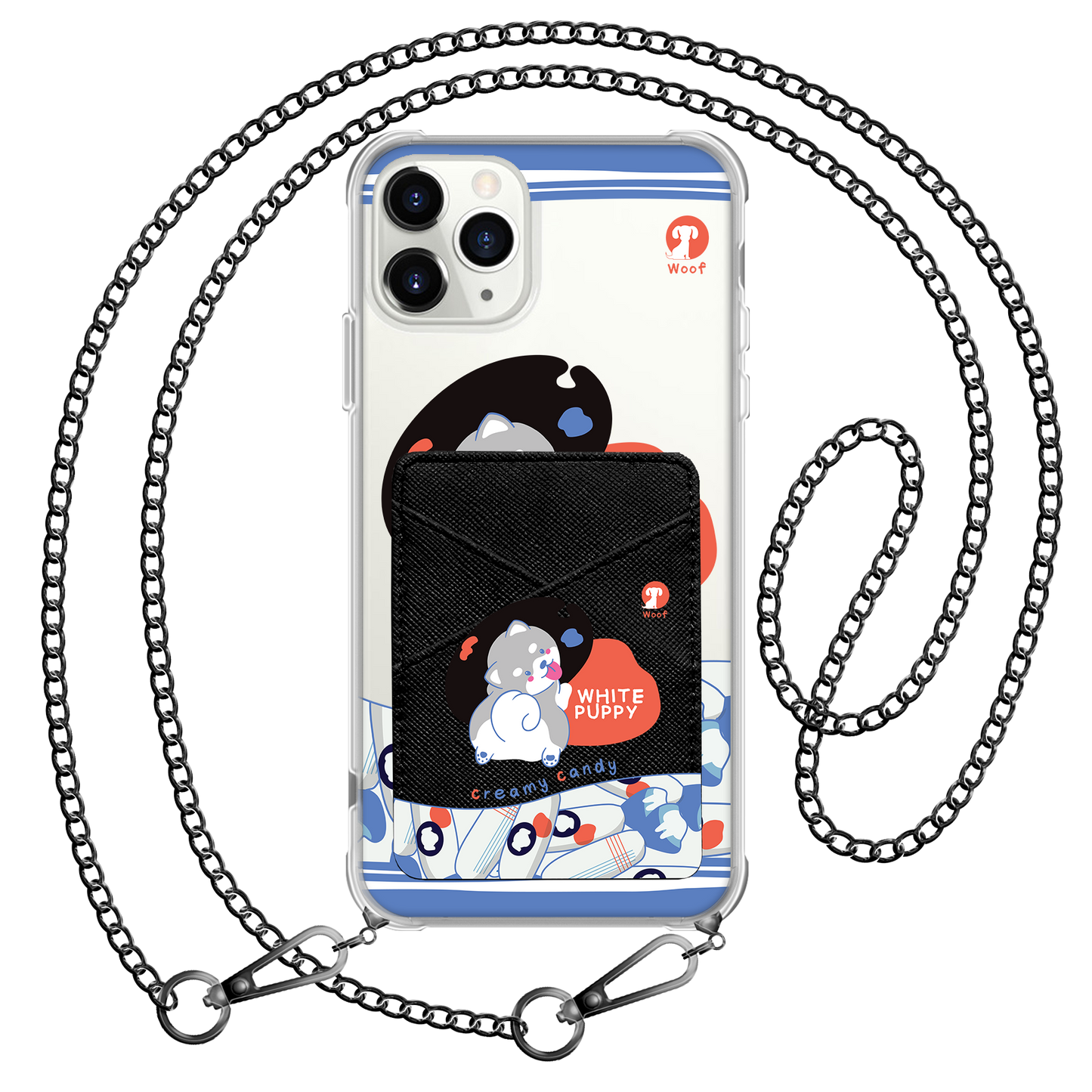 iPhone Phone Wallet Case - White Puppy