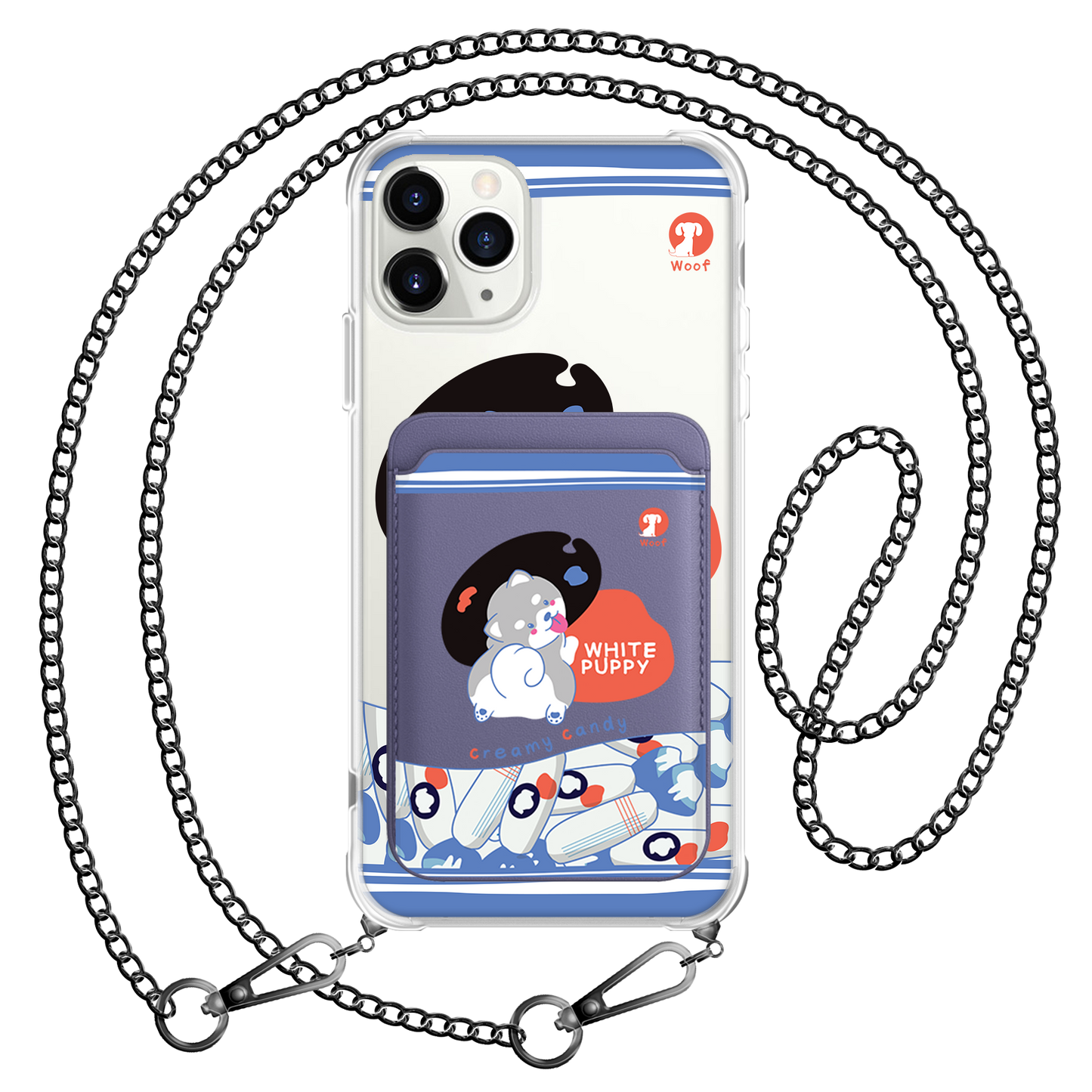 iPhone Magnetic Wallet Case - White Puppy