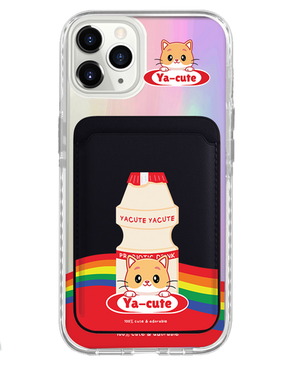 iPhone Magnetic Wallet Holo Case - Yacute Cat
