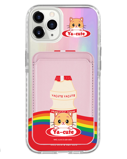 iPhone Magnetic Wallet Holo Case - Yacute Cat