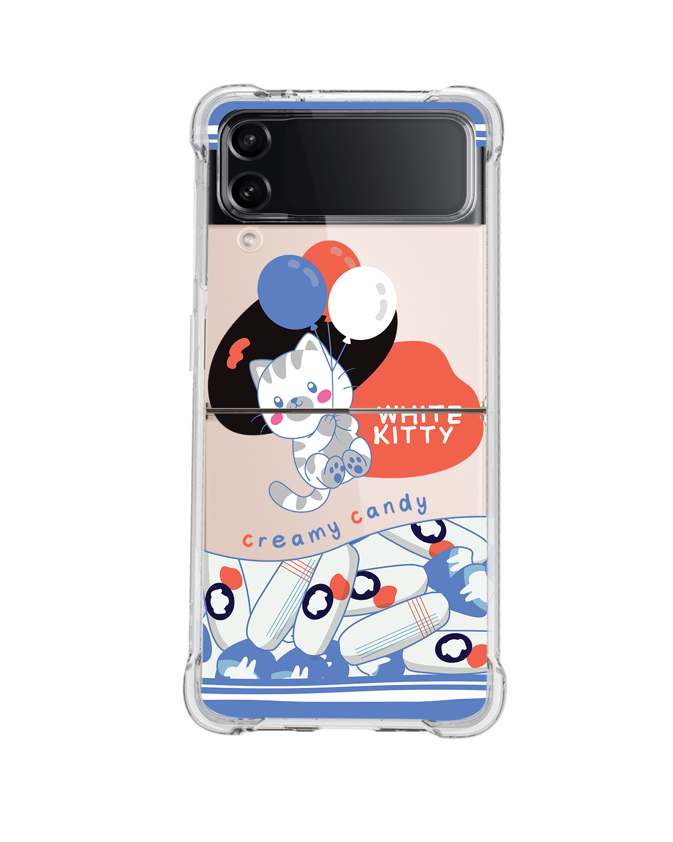 Android Flip / Fold Case - White Kitty