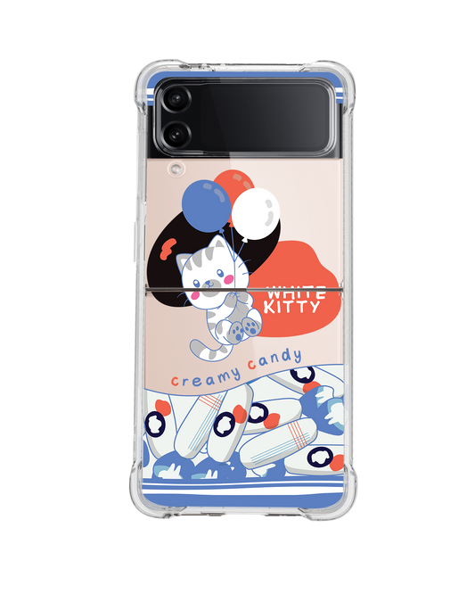 Android Flip / Fold Case - White Kitty