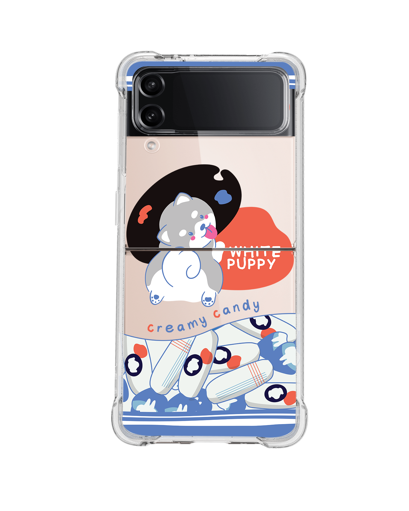 Android Flip / Fold Case - White Puppy