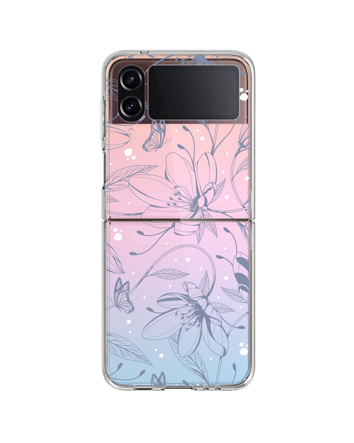 Android Flip / Fold Rearguard Holo - Sketchy Flower & Butterfly 2.0