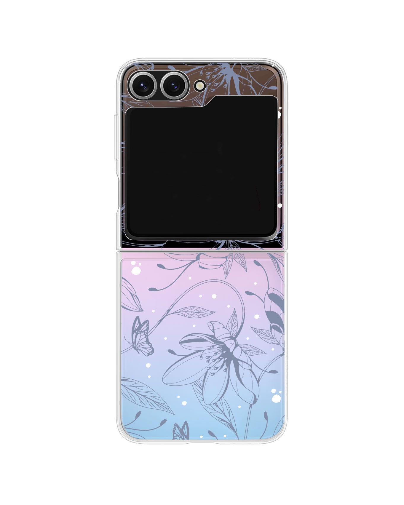 Android Flip / Fold Rearguard Holo - Sketchy Flower & Butterfly 2.0