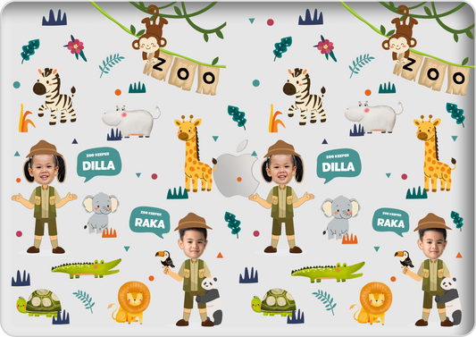 Macbook Snap Case - Face Grid Dream Zoo Keeper