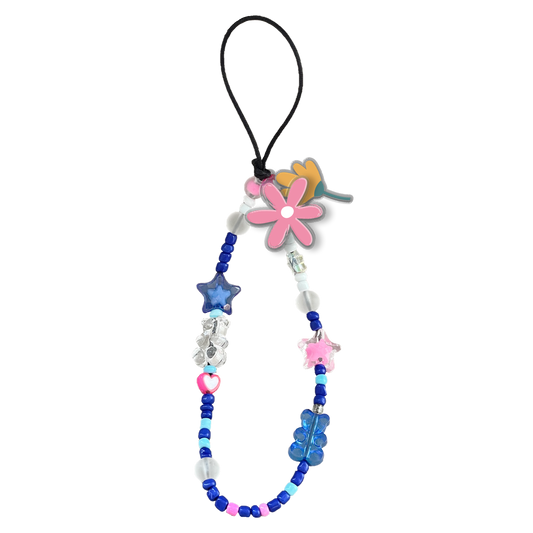 Beaded Strap with Acrylic Charm  - Abstract Flower 1.0