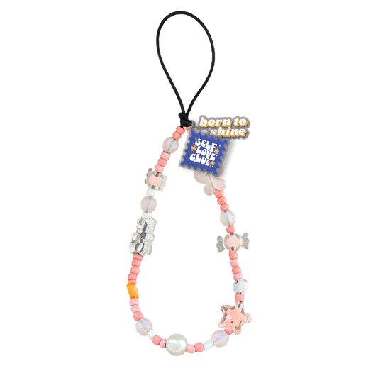 Beaded Strap with Acrylic Charm  - Abstract Quotes 7.0