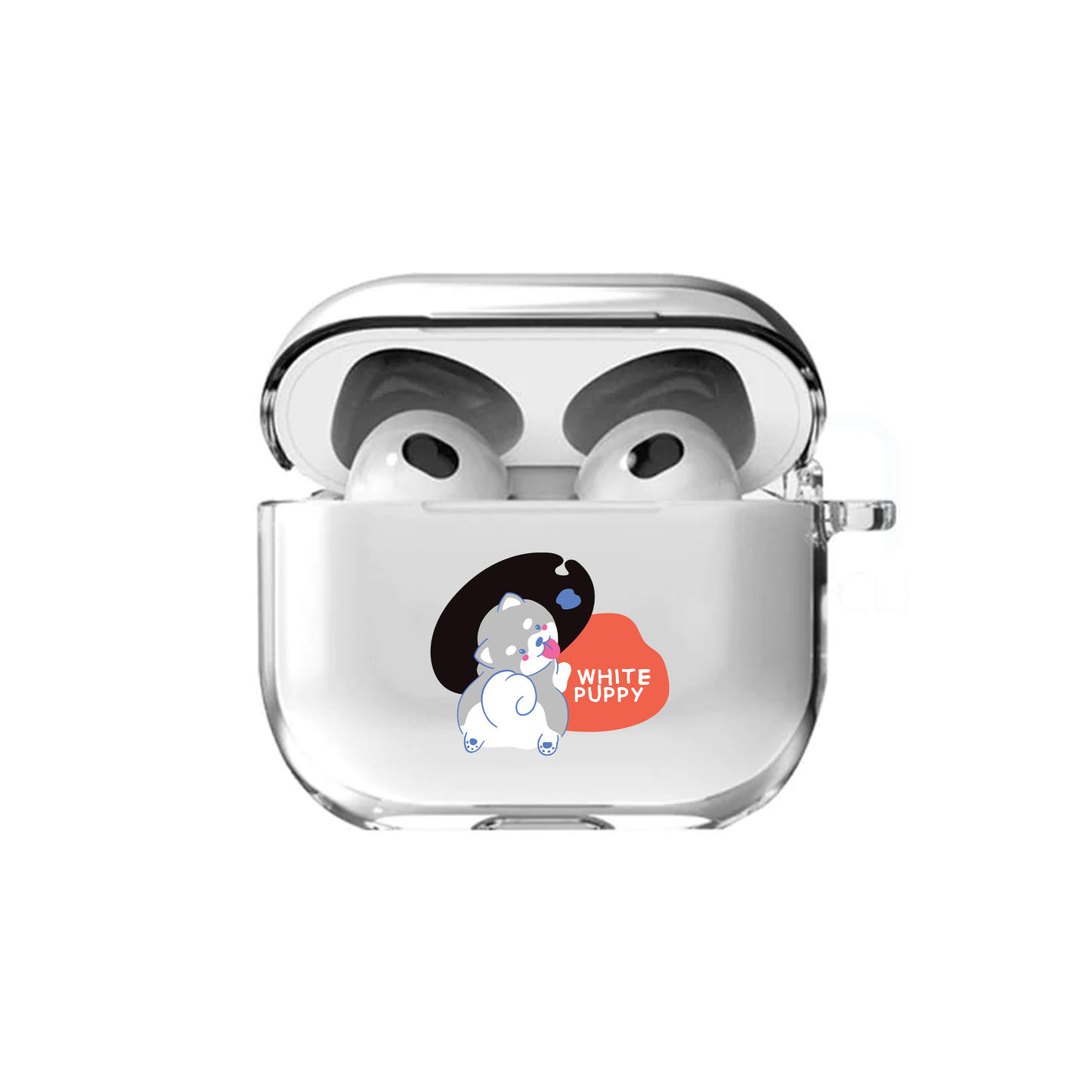 Airpods Case - White Puppy