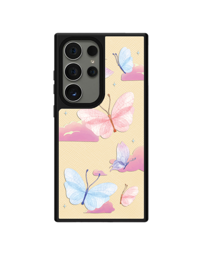 Android Leather Grip - Butterfly & Clouds