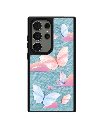 Android Leather Grip - Butterfly & Clouds
