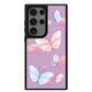 Android Leather Grip Case - Butterfly & Clouds