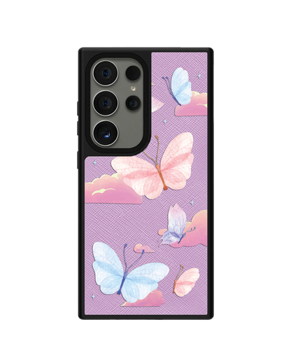 Android Leather Grip - Butterfly & Clouds