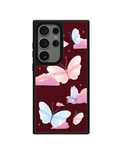 Android Leather Grip - Butterfly & Clouds