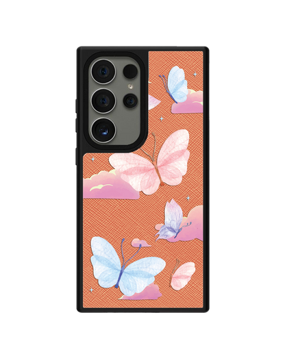 Android Leather Grip - Butterfly & Clouds