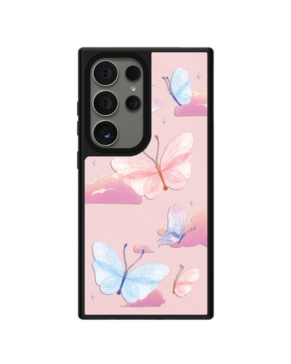 Android Leather Grip - Butterfly & Clouds