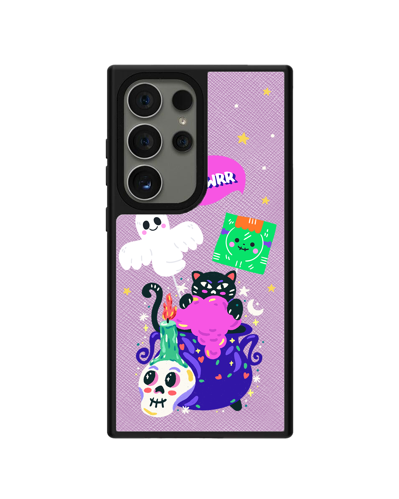 Android Leather Grip Case - Cat Monster