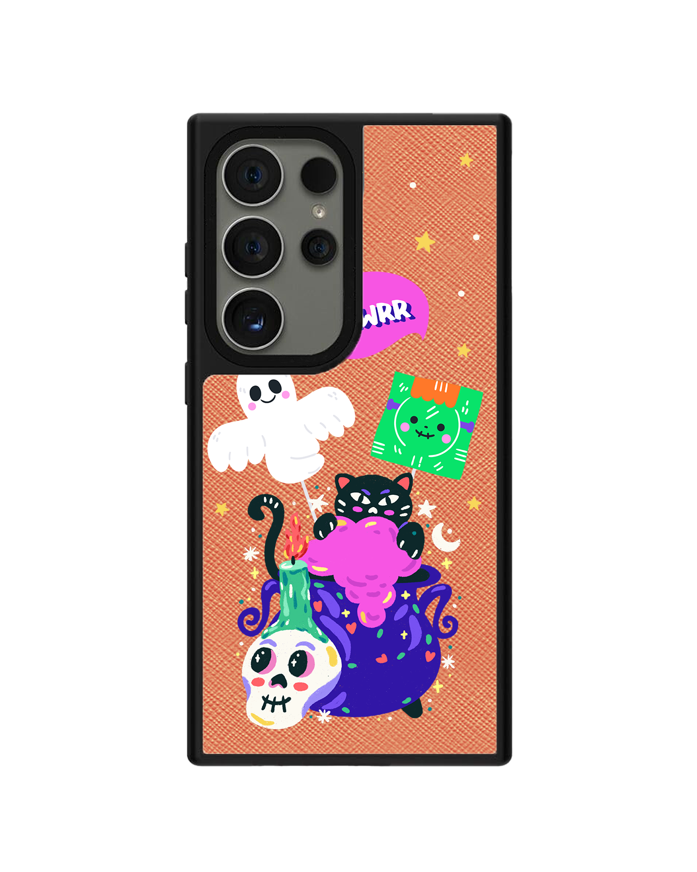 Android Leather Grip Case - Cat Monster