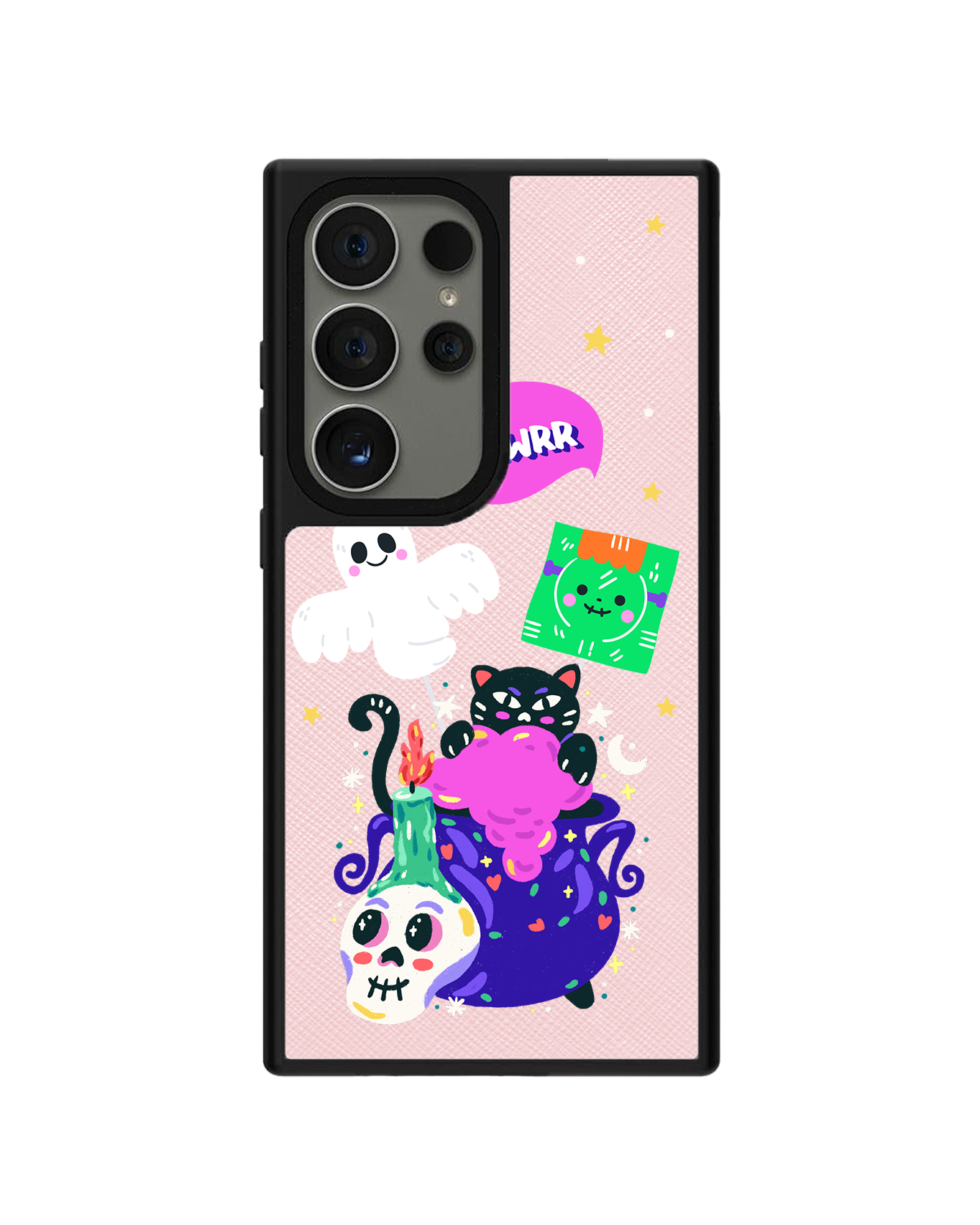 Android Leather Grip Case - Cat Monster