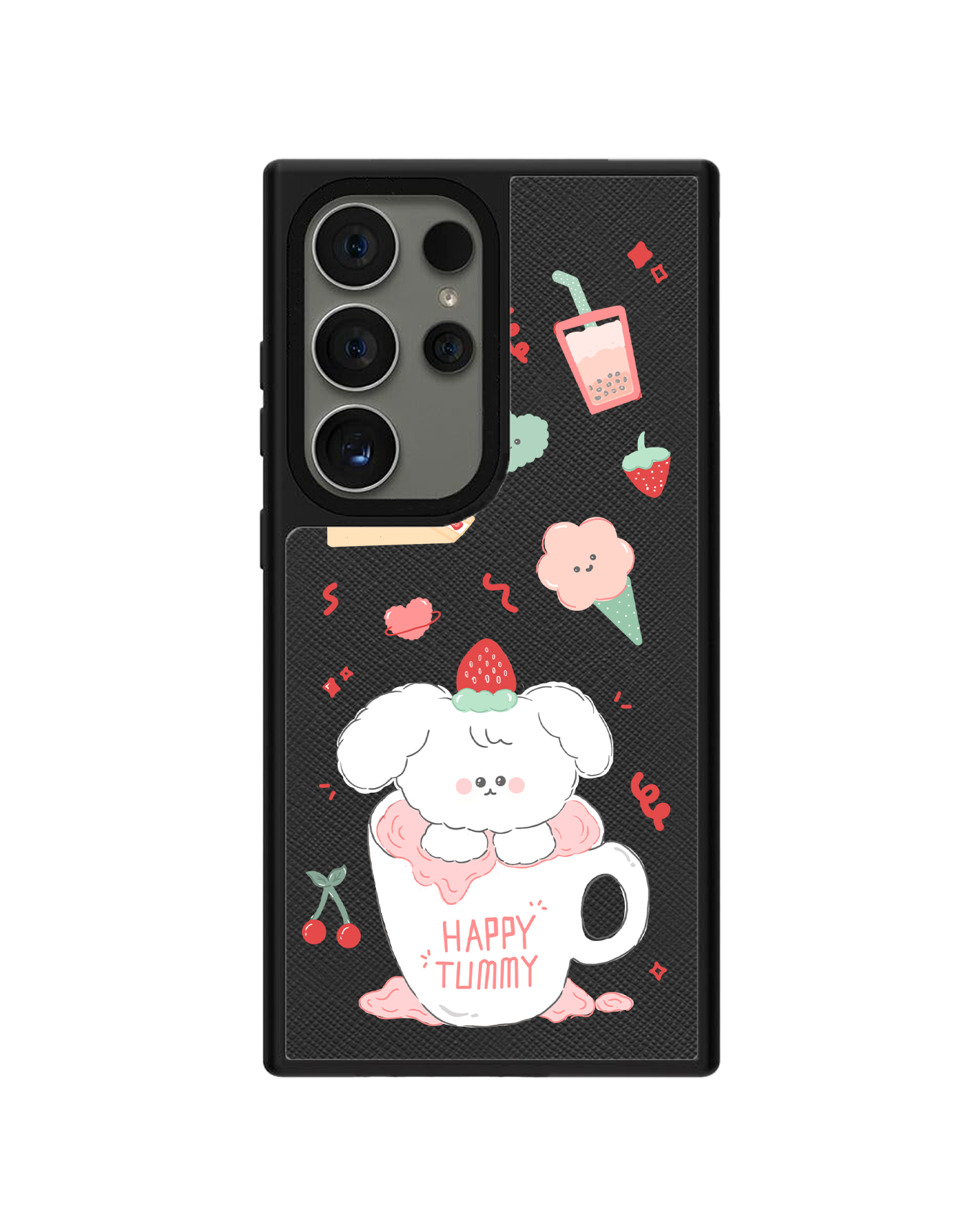 Android Leather Grip Case - Happy Tummy