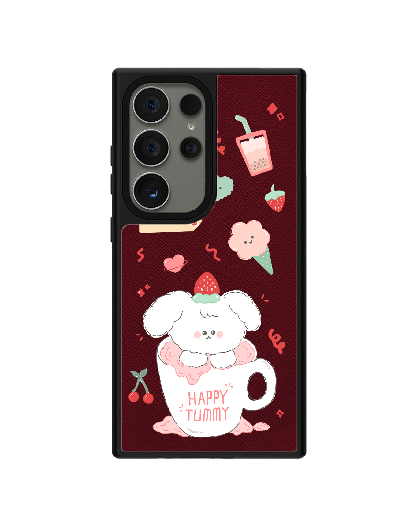 Android Leather Grip Case - Happy Tummy