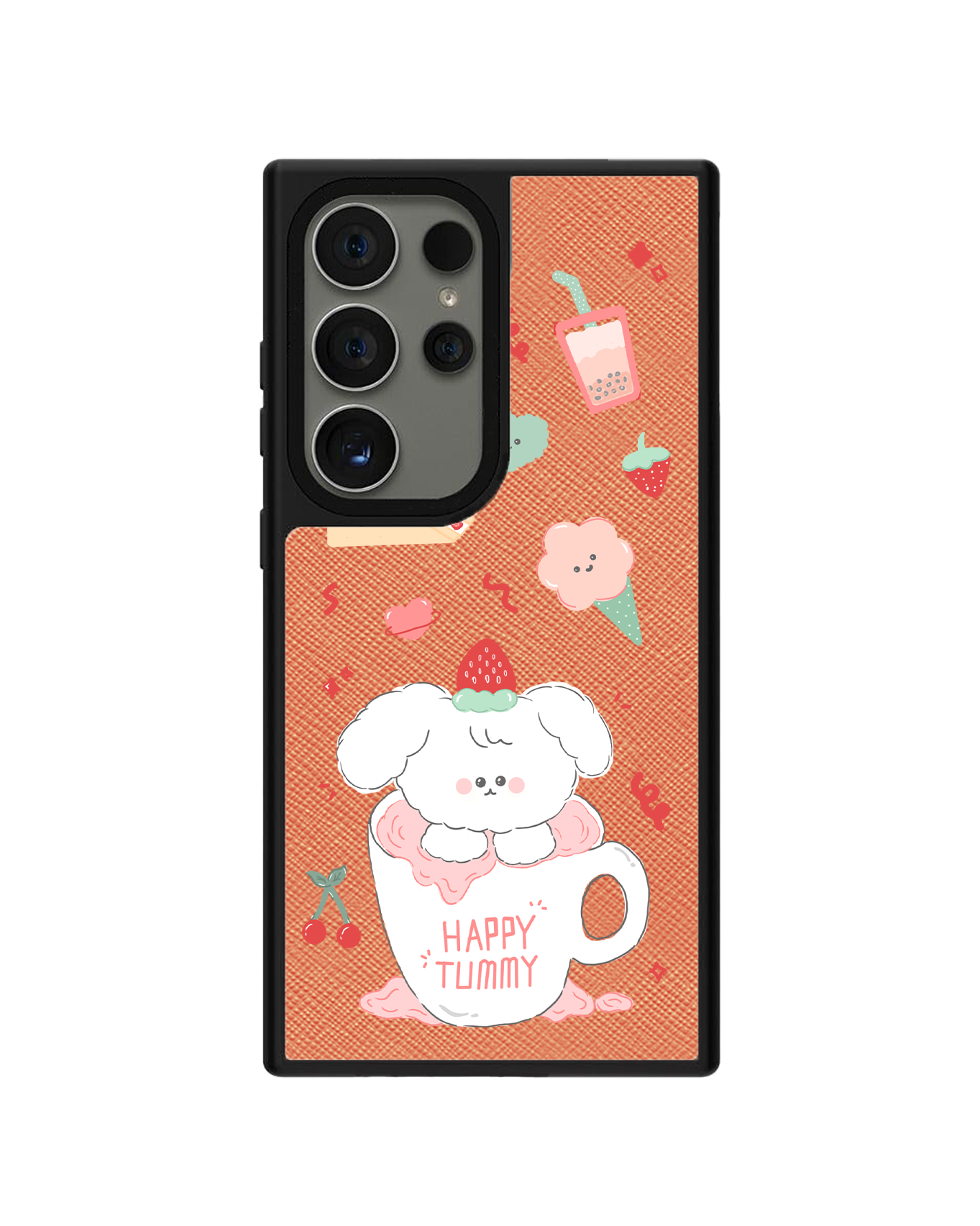 Android Leather Grip Case - Happy Tummy