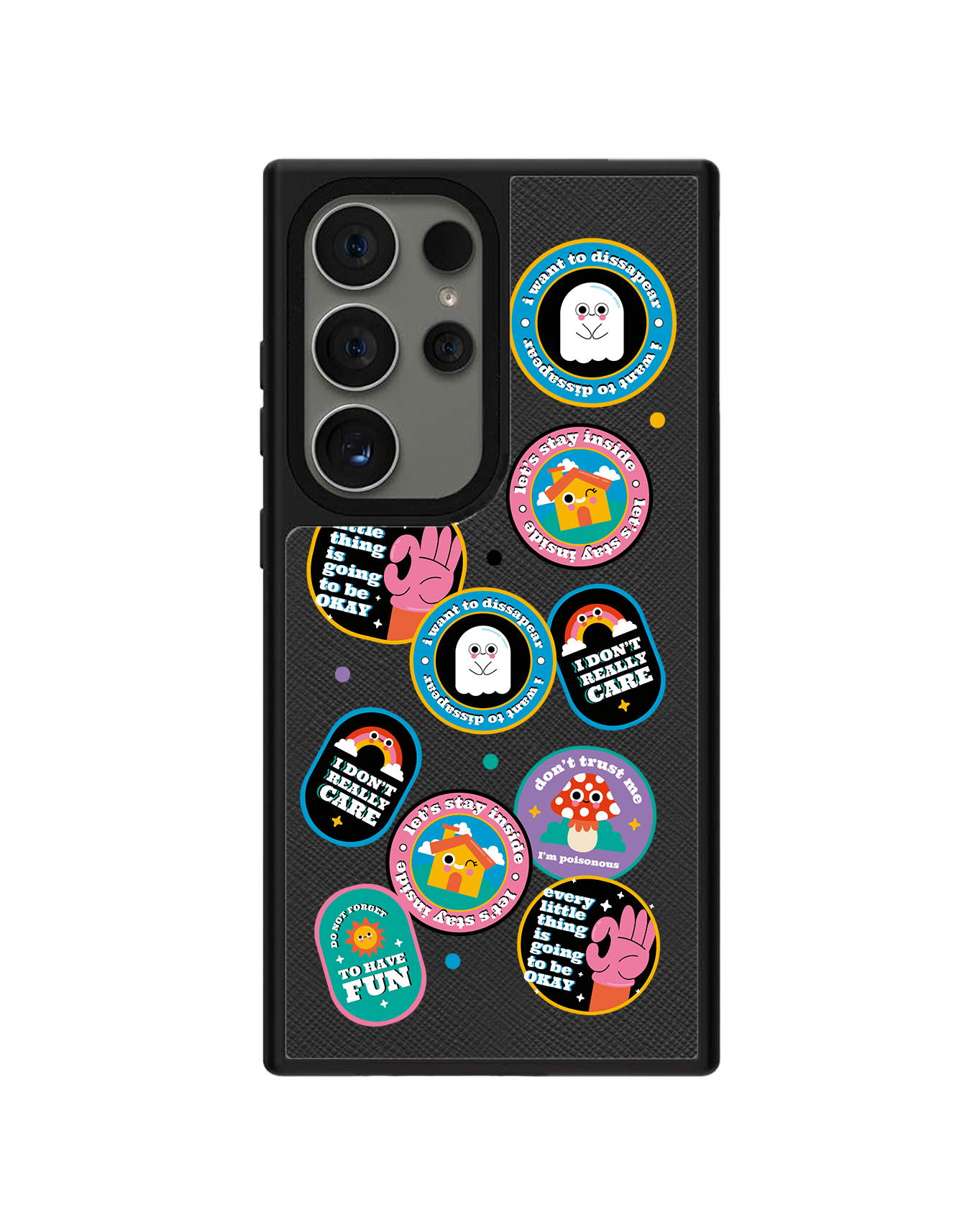 Android Leather Grip Case - Monster Sticker Pack