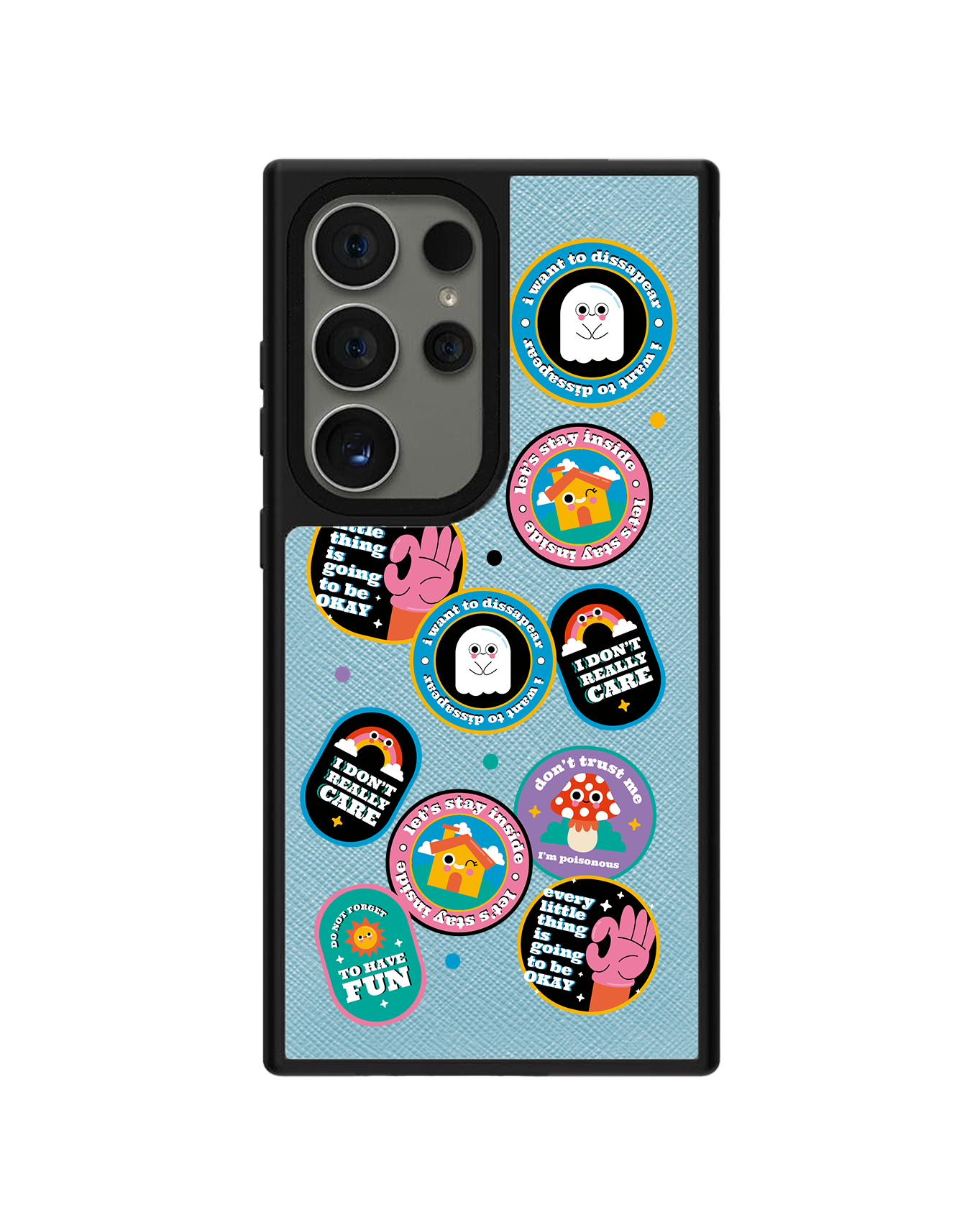 Android Leather Grip Case - Monster Sticker Pack