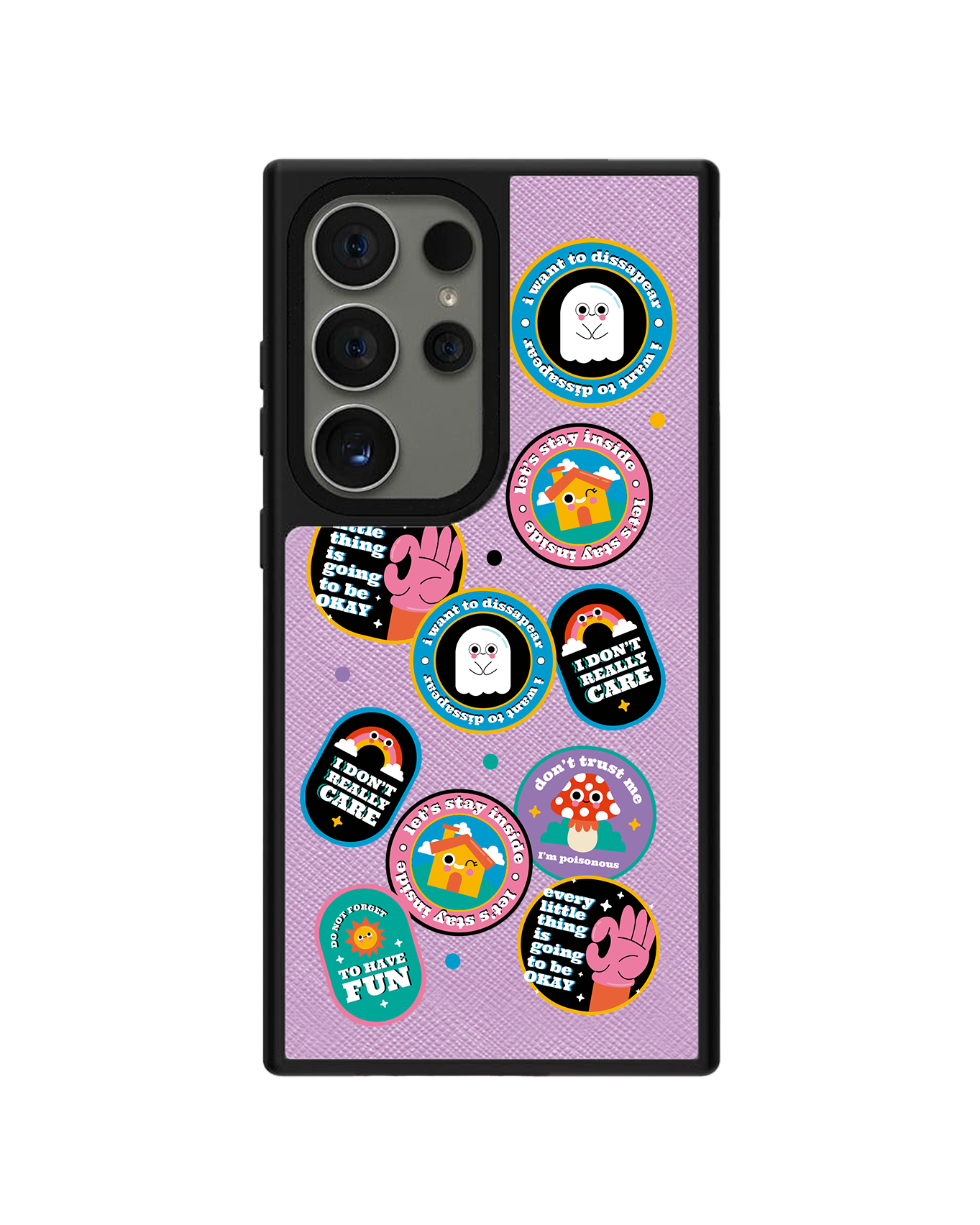 Android Leather Grip Case - Monster Sticker Pack