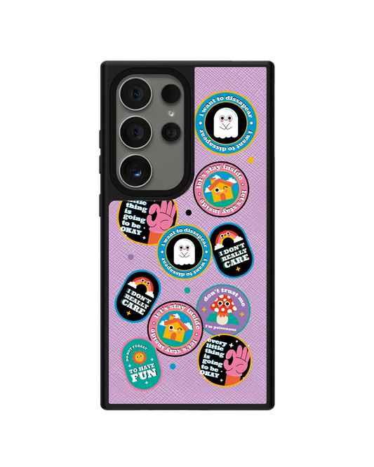 Android Leather Grip Case - Monster Sticker Pack