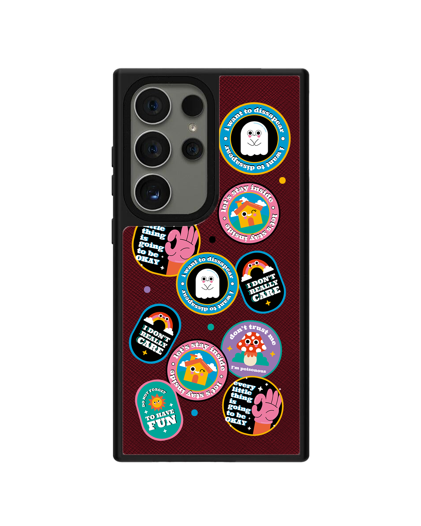 Android Leather Grip Case - Monster Sticker Pack