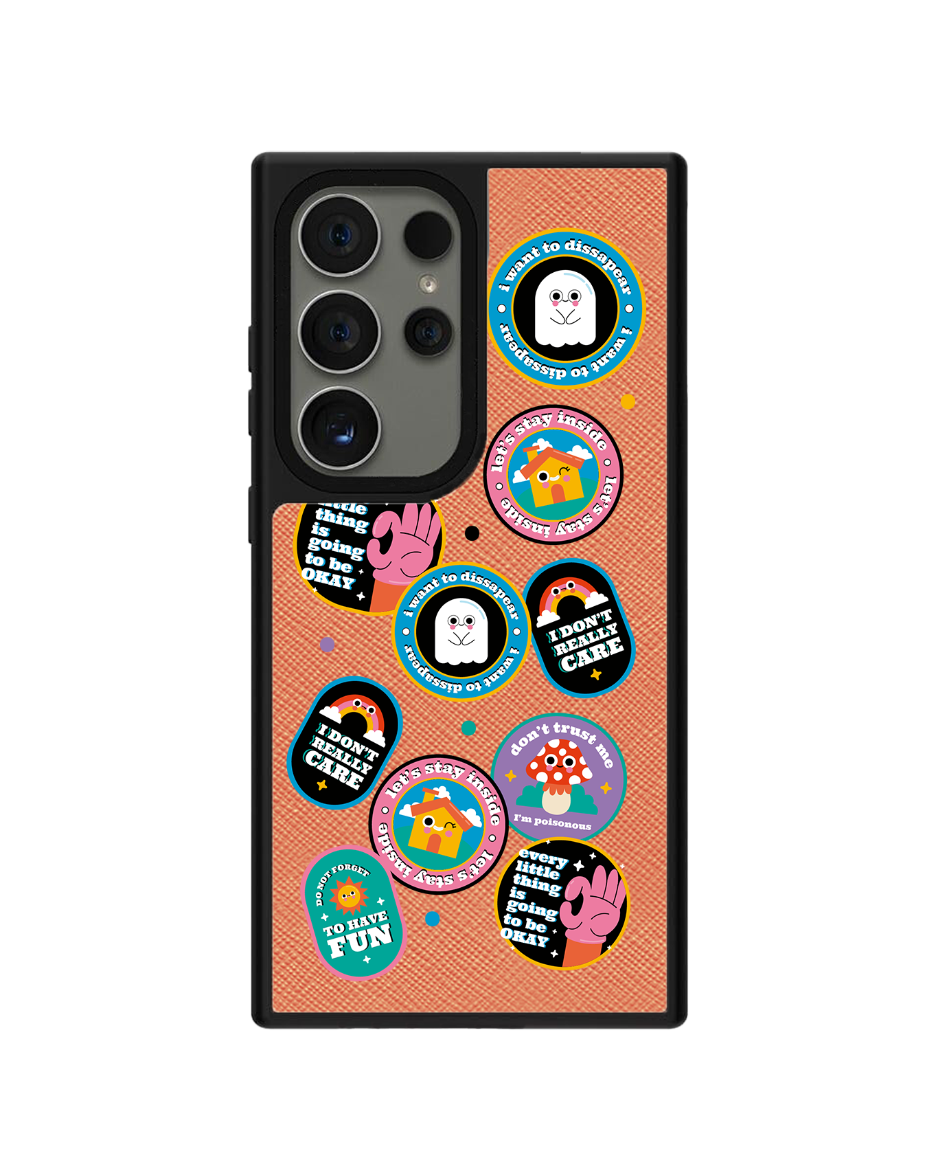 Android Leather Grip Case - Monster Sticker Pack