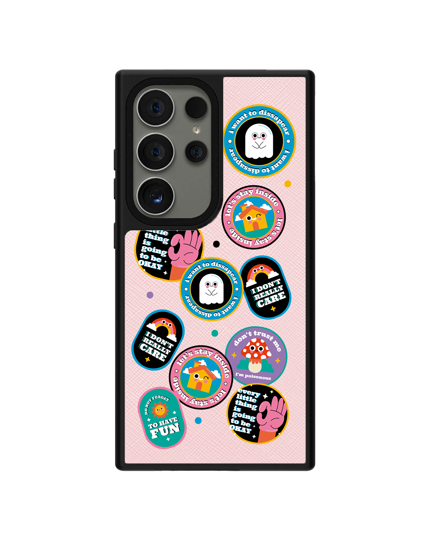 Android Leather Grip Case - Monster Sticker Pack