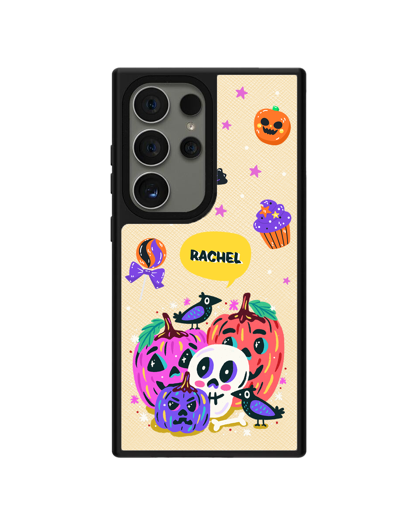 Android Leather Grip Case - Pumpkin Monster