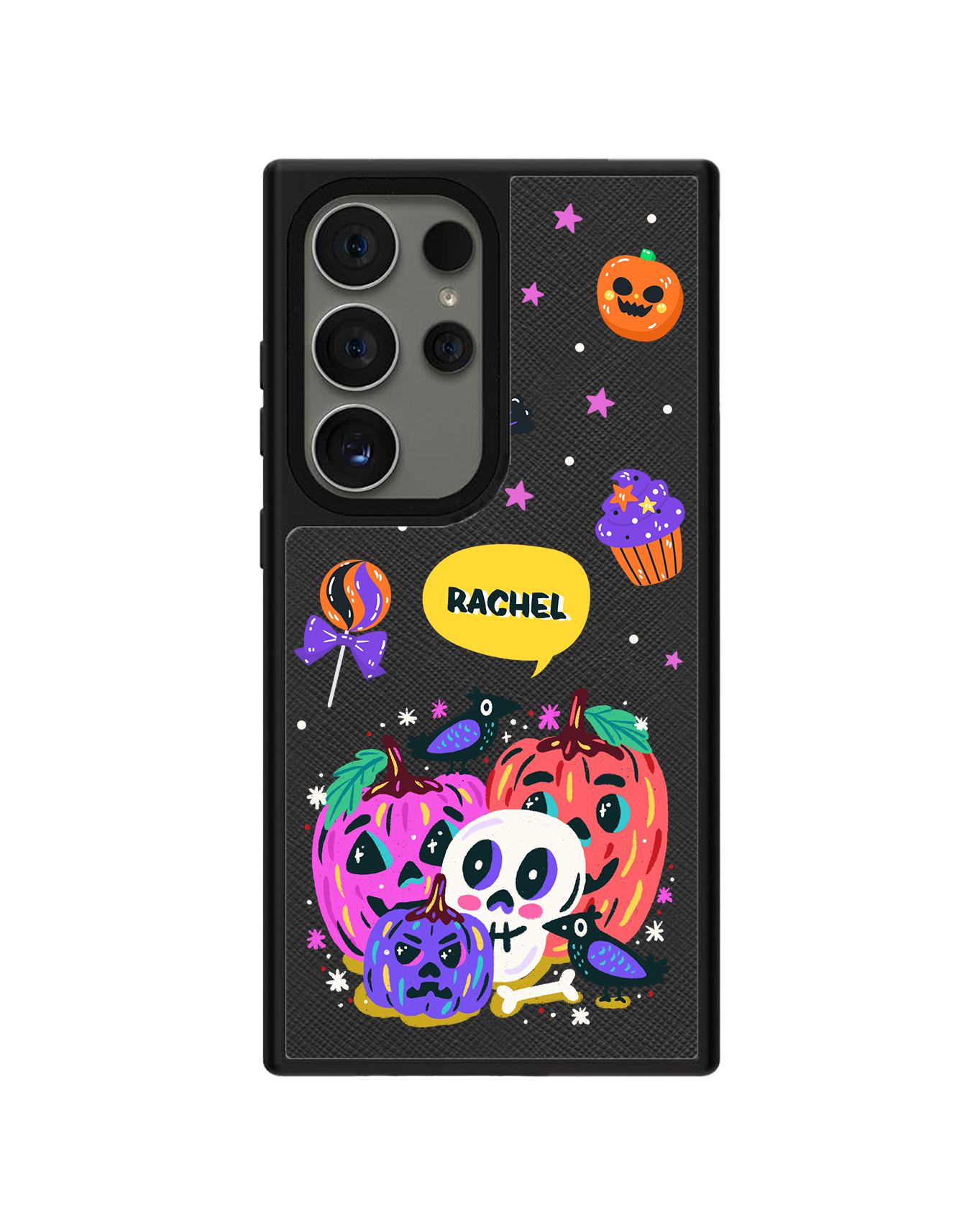 Android Leather Grip Case - Pumpkin Monster