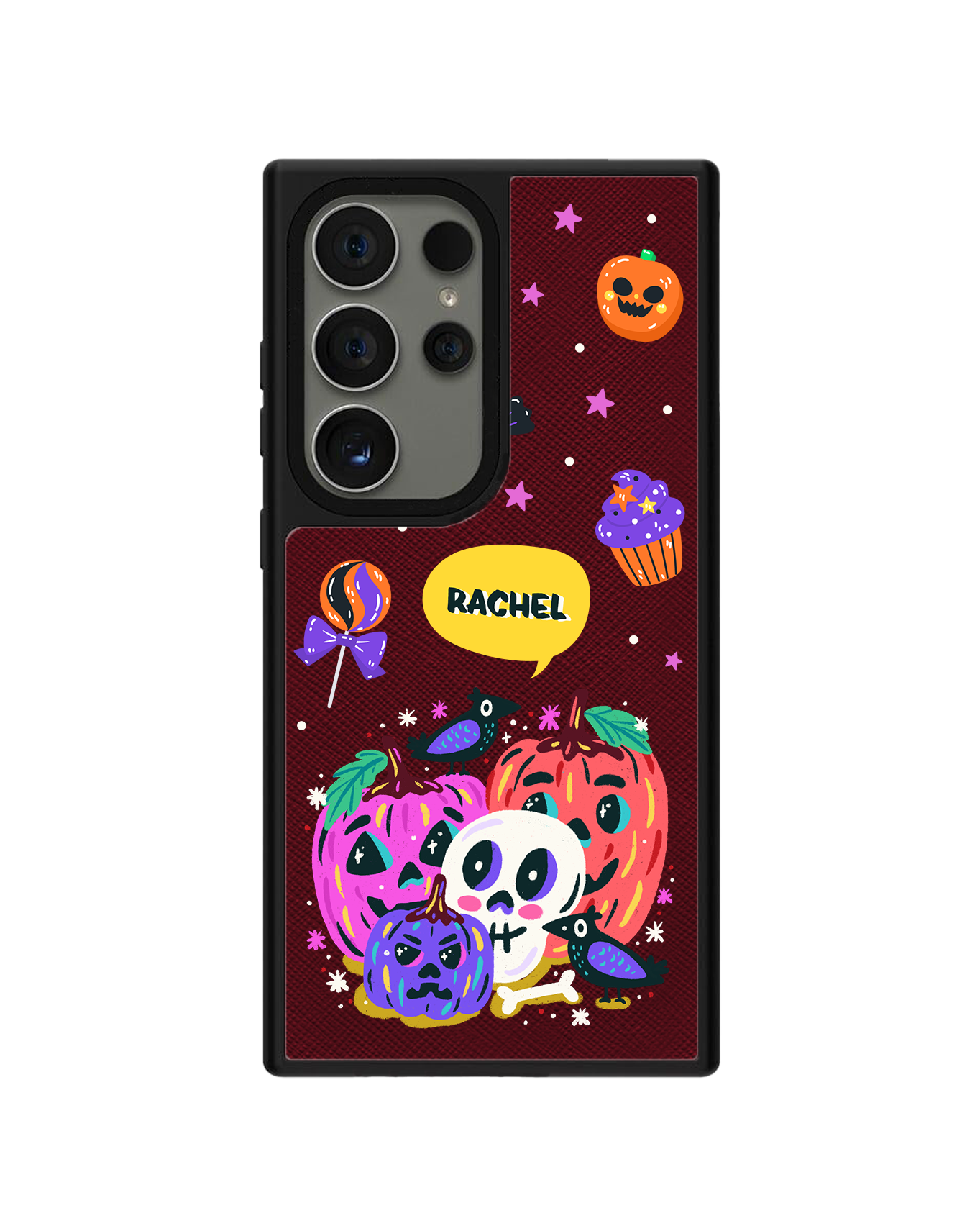 Android Leather Grip Case - Pumpkin Monster