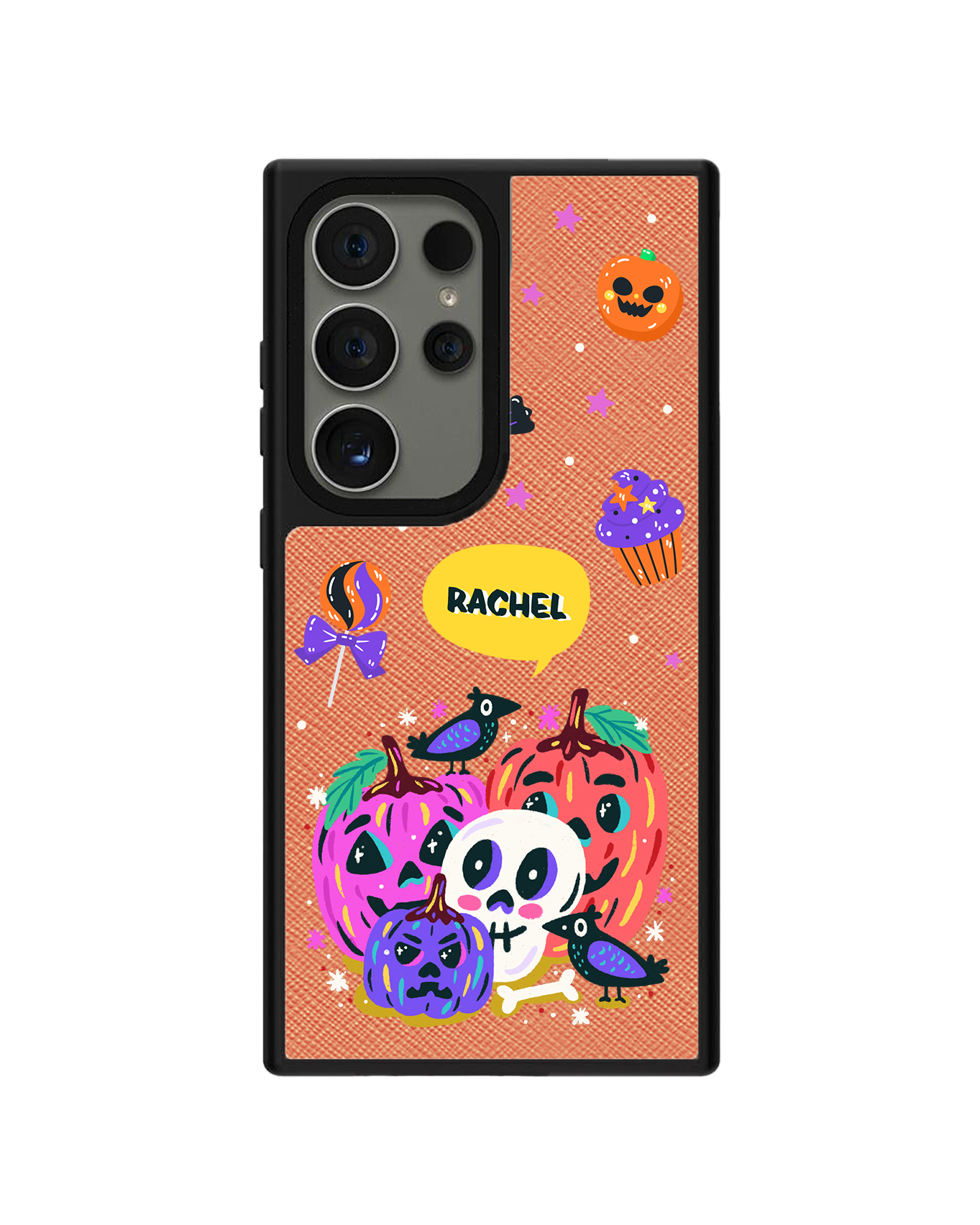 Android Leather Grip Case - Pumpkin Monster