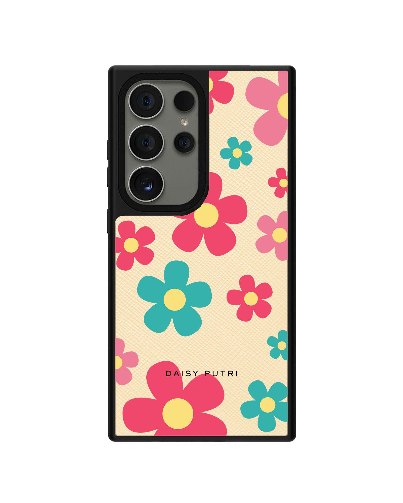 Android Leather Grip Case - Daisy Delight