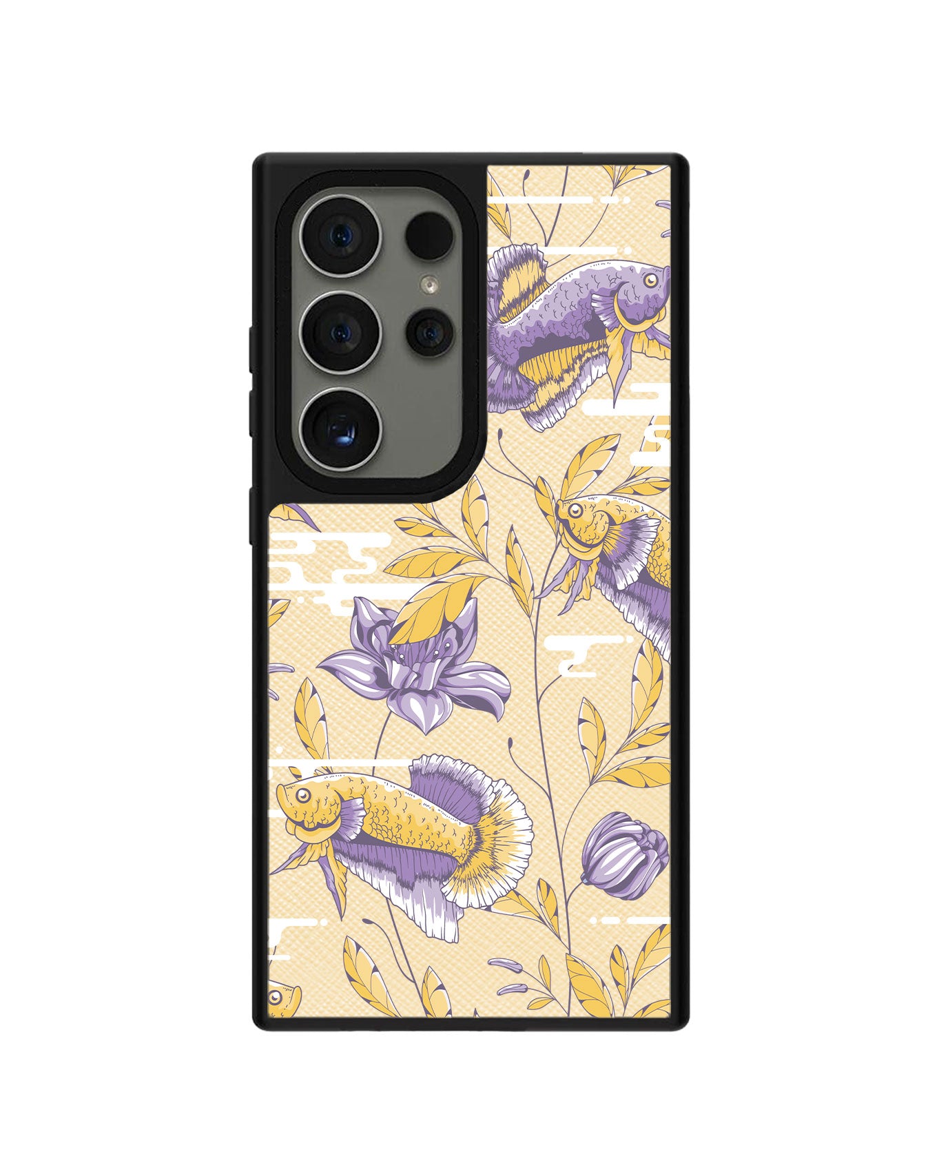 Android Leather Grip Case - Fish & Floral 5.0