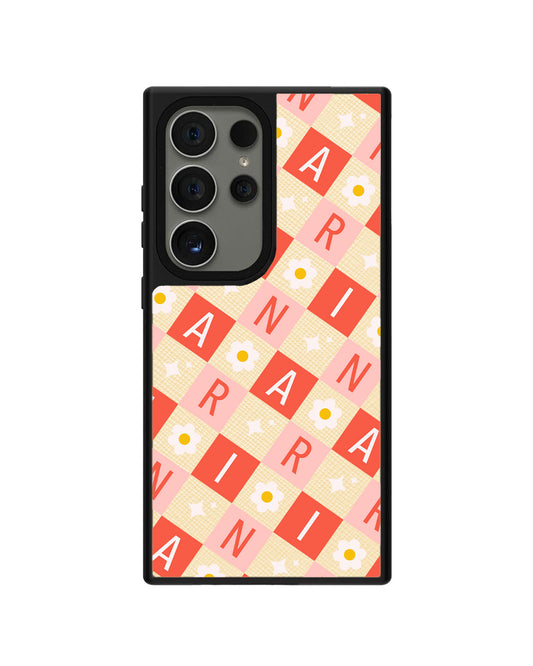 Android Leather Grip - CUSTOM MONOGRAM 3.0 Flower Grid 2.0