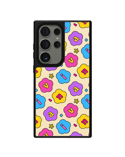 Android Leather Grip - CUSTOM MONOGRAM 3.0 Flower Petals 4.0
