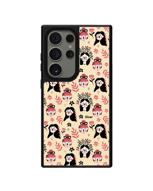 Android Leather Grip Case - Flowery Faces