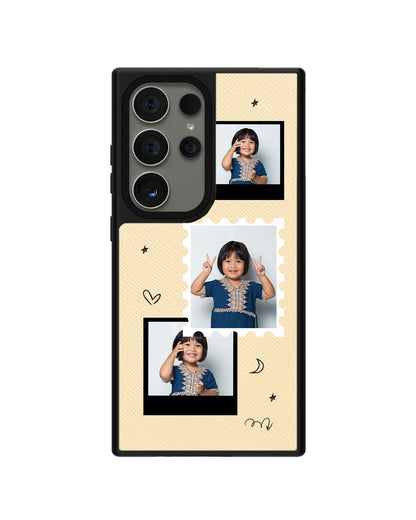 Android Leather Grip - Face Grid Black Polaroid