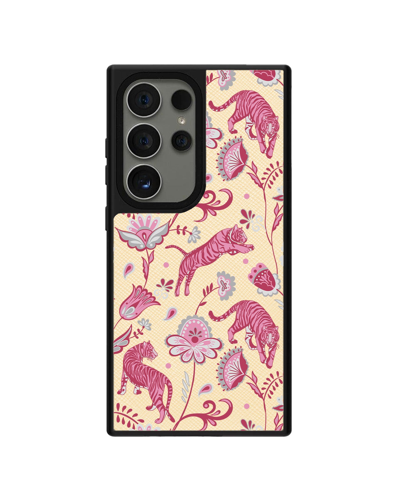 Android Leather Grip Case - Tiger & Floral 7.0