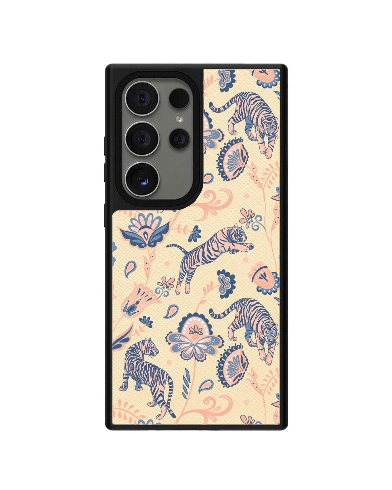 Android Leather Grip Case - Tiger & Floral 5.0