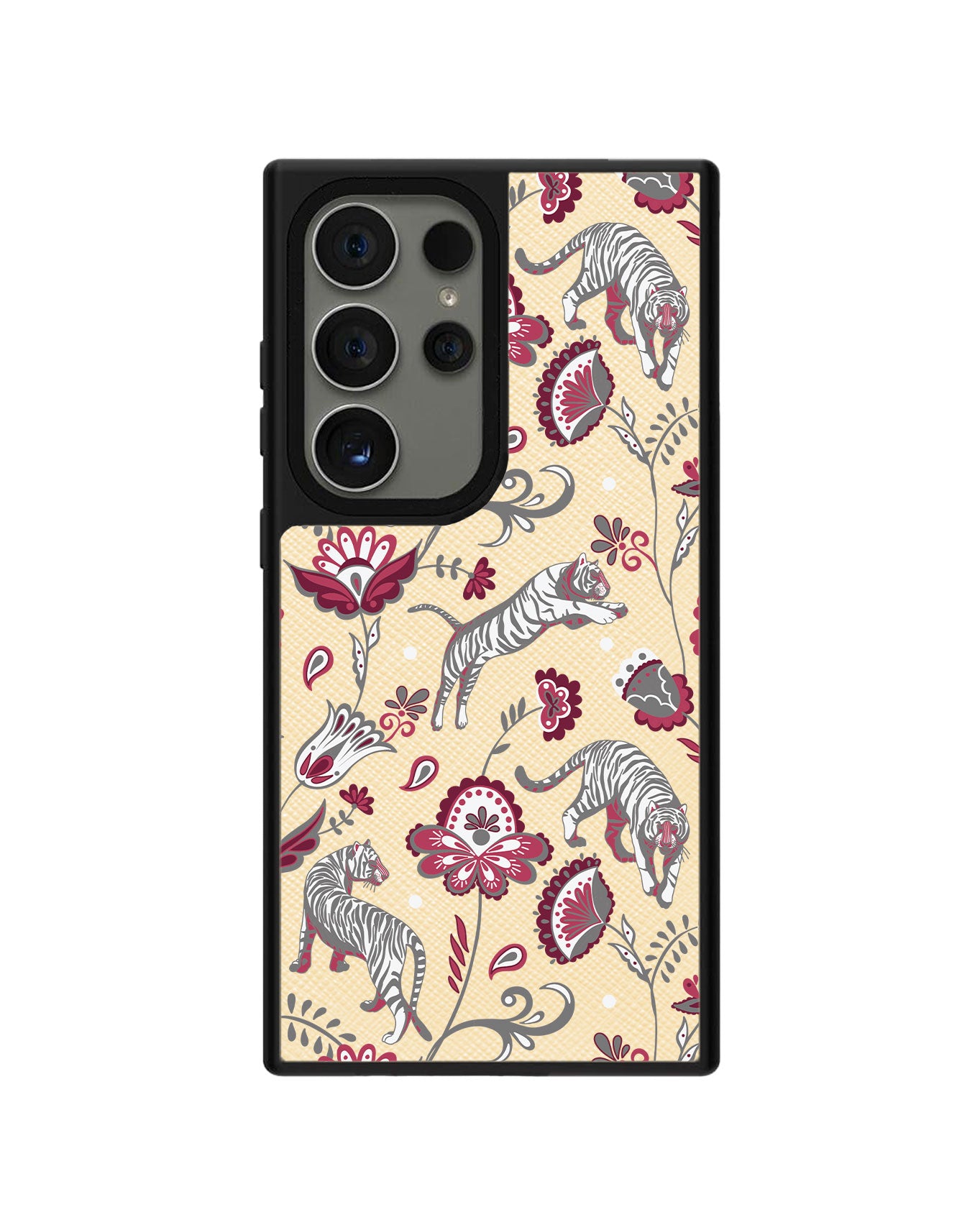 Android Leather Grip Case - Tiger & Floral 6.0