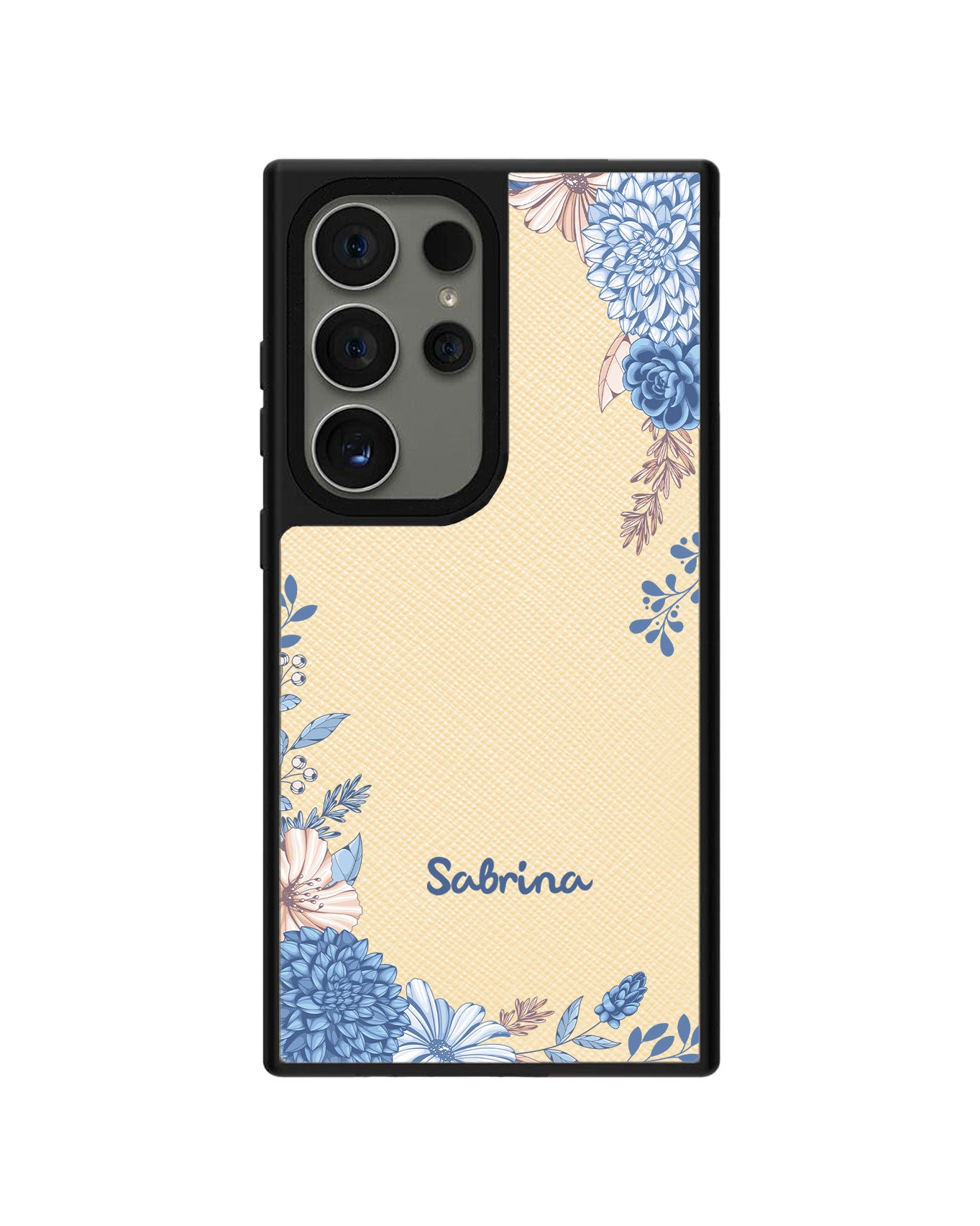 Android Leather Grip Case - Blue Florals