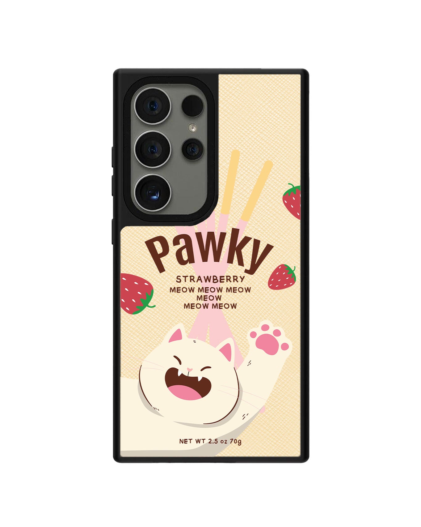 Android Leather Grip Case - Pawky Cat