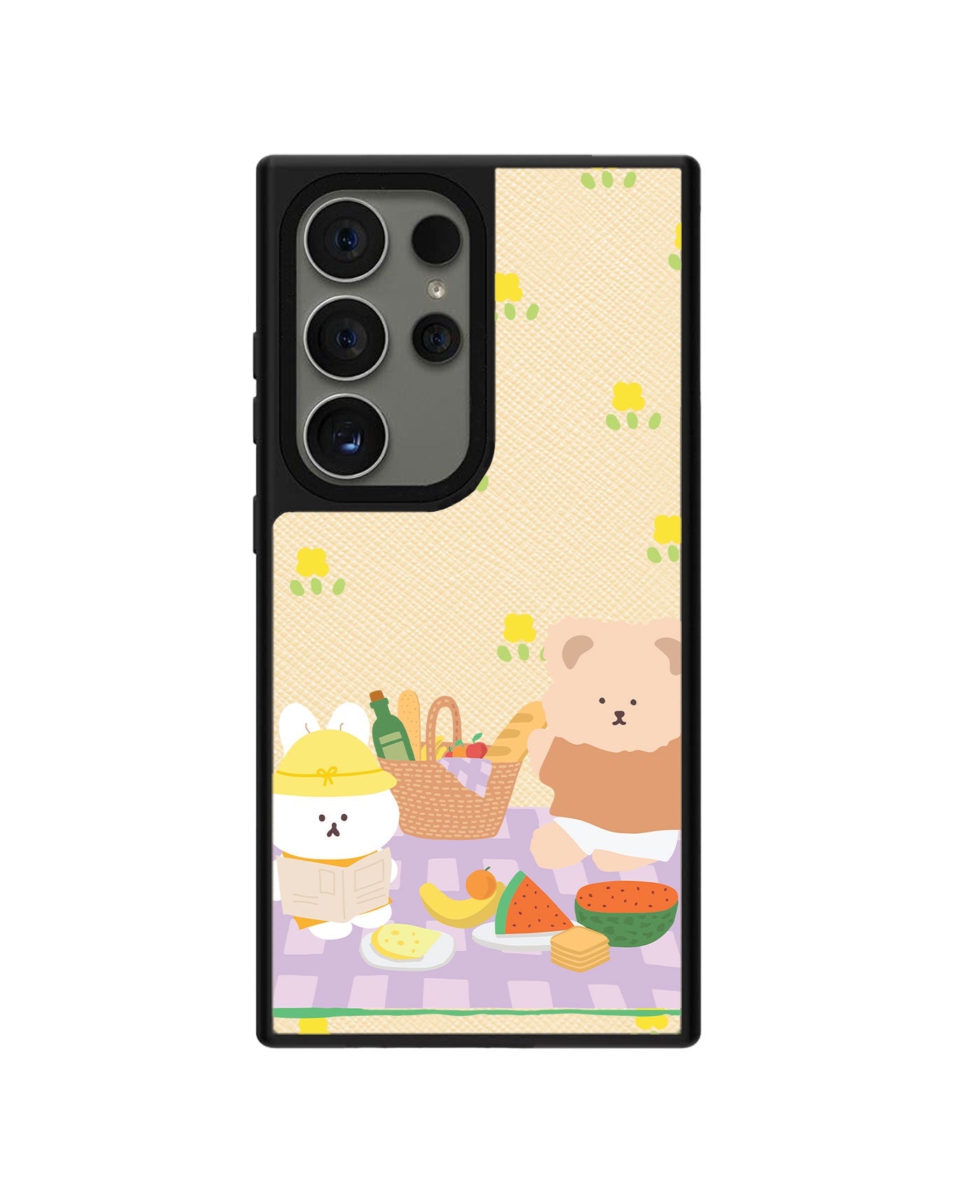 Android Leather Grip Case - Picnic Bear Lilac